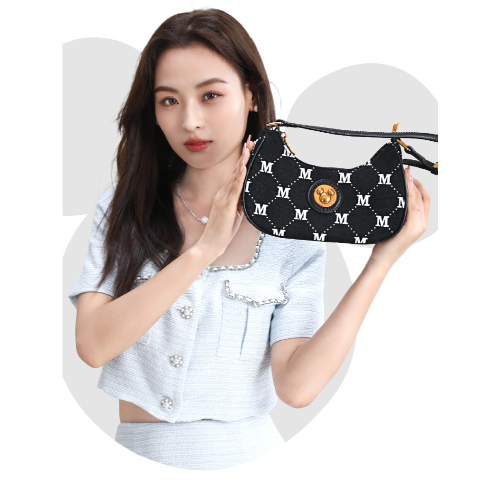 Disney迪士尼 米奇 M 字母經典格紋包-細節圖3