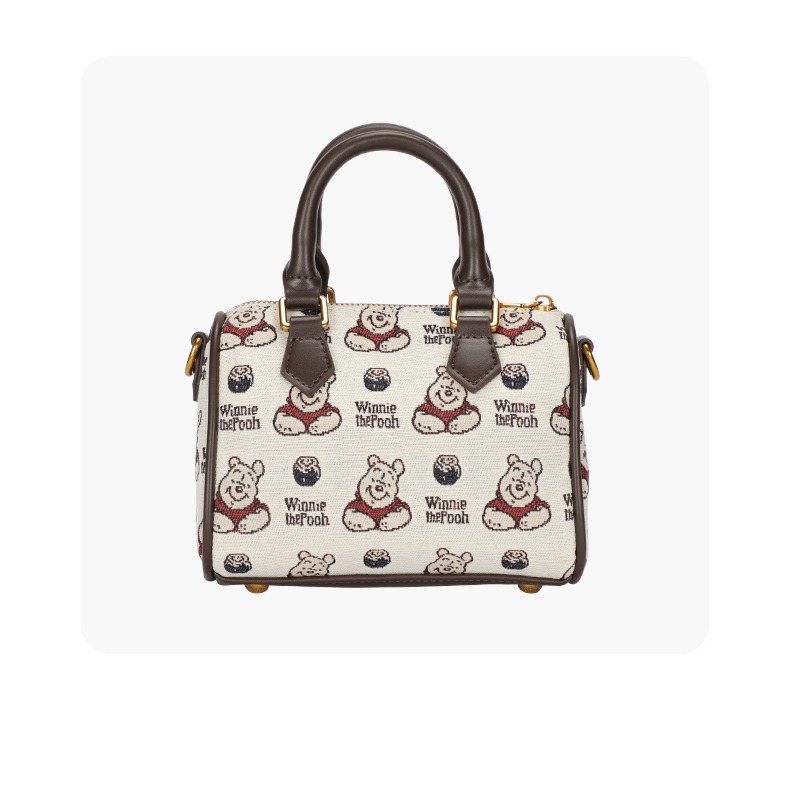 Disney迪士尼 Winnie the Pooh 經典刺繡波士頓包(滿版)-細節圖5