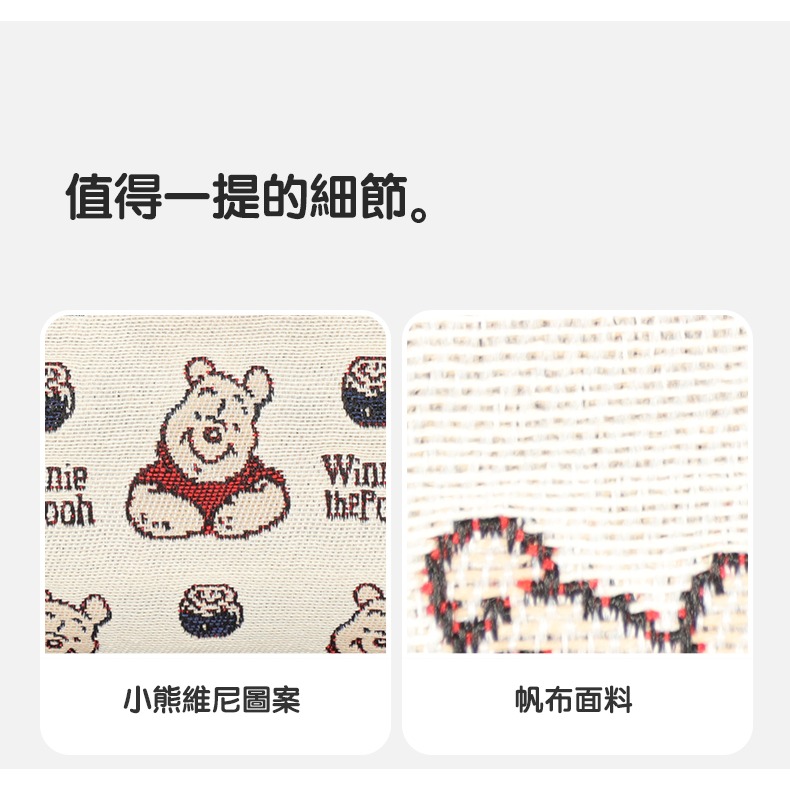 Disney迪士尼 Winnie the Pooh 經典刺繡波士頓包(滿版)-細節圖6