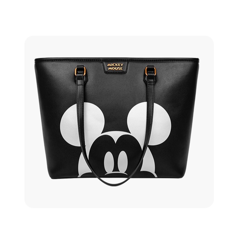 Disney迪士尼 米奇經典圖案黑色托特包-細節圖8