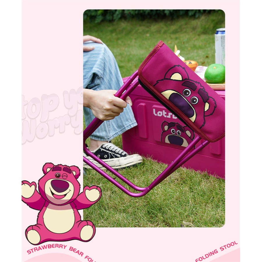 Disney迪士尼摺疊凳  孩童草莓熊摺疊凳-細節圖9
