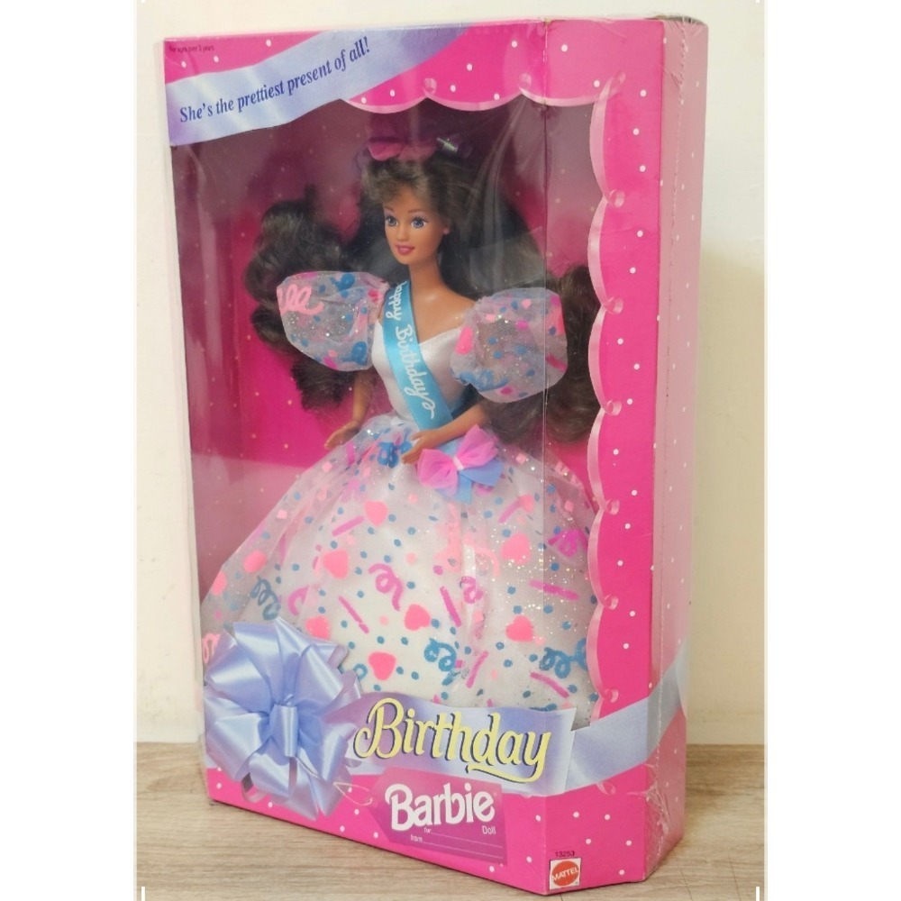 Barbie 芭比 美泰 1994 生日黑髮女郎她是最漂亮的禮物-細節圖2