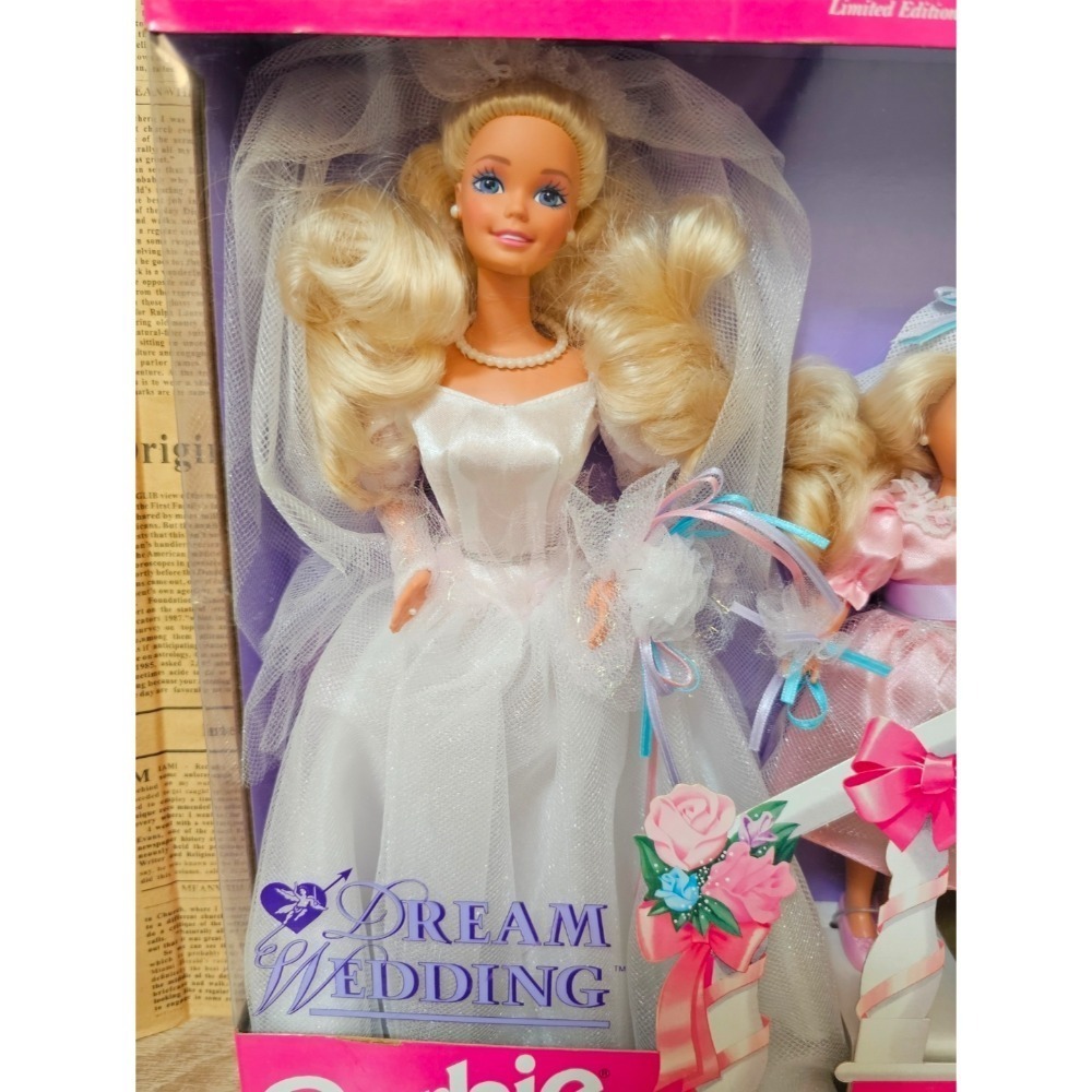 Barbie 芭比 美泰 1993 夢幻婚禮禮物套組 芭比、Stacie & Todd 娃娃-細節圖2