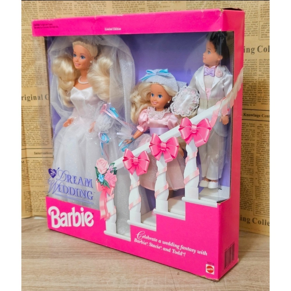 Barbie 芭比 美泰 1993 夢幻婚禮禮物套組 芭比、Stacie & Todd 娃娃-細節圖6