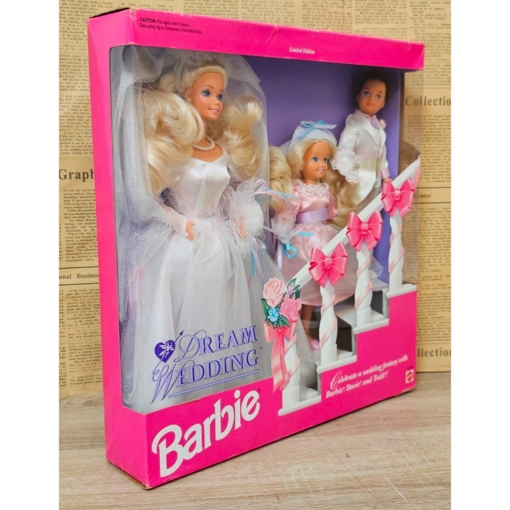 Barbie 芭比 美泰 1993 夢幻婚禮禮物套組 芭比、Stacie & Todd 娃娃-細節圖7