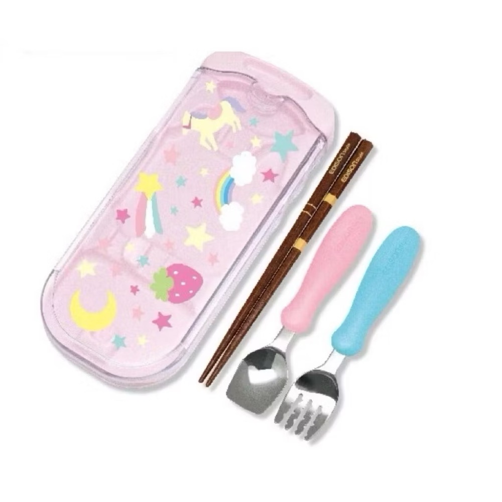 日本 EDISON 3合1餐具組 Disney水晶米 奇叉匙組 環保餐具 兒童便攜餐具組 兒童學習餐具組-規格圖5