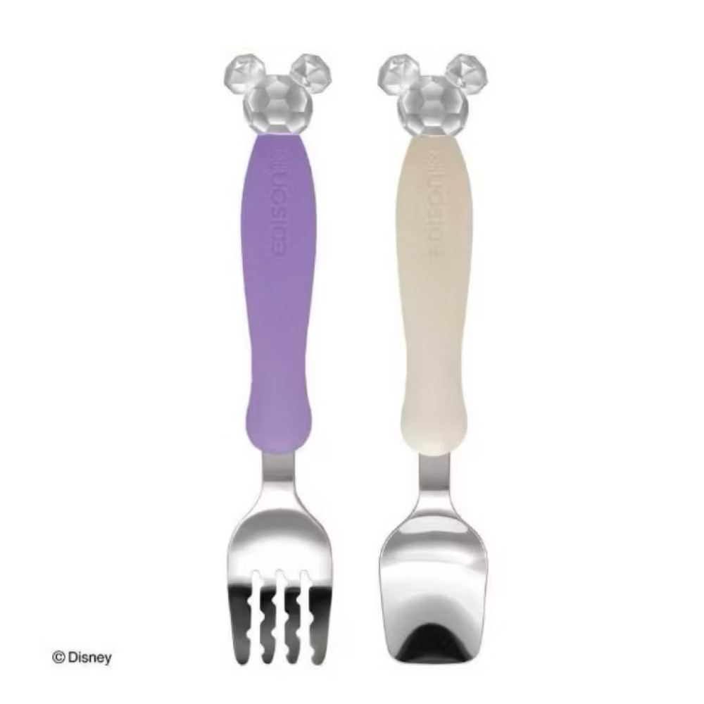 日本 EDISON 3合1餐具組 Disney水晶米 奇叉匙組 環保餐具 兒童便攜餐具組 兒童學習餐具組-規格圖5