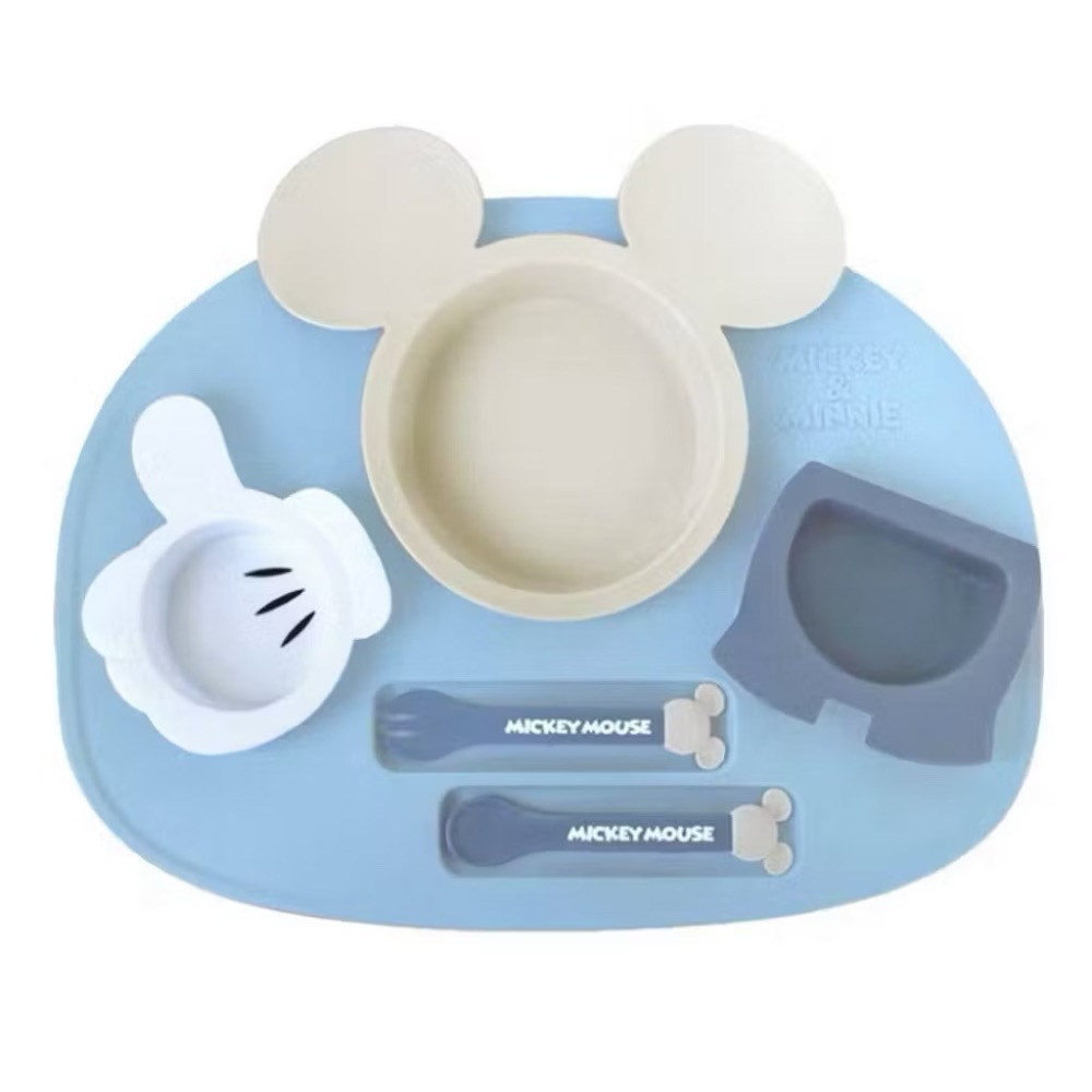 迪士尼 Disney 米奇 米妮 維尼 兒童餐具餐盤組 副食品 餐具禮盒 學習餐具-規格圖2