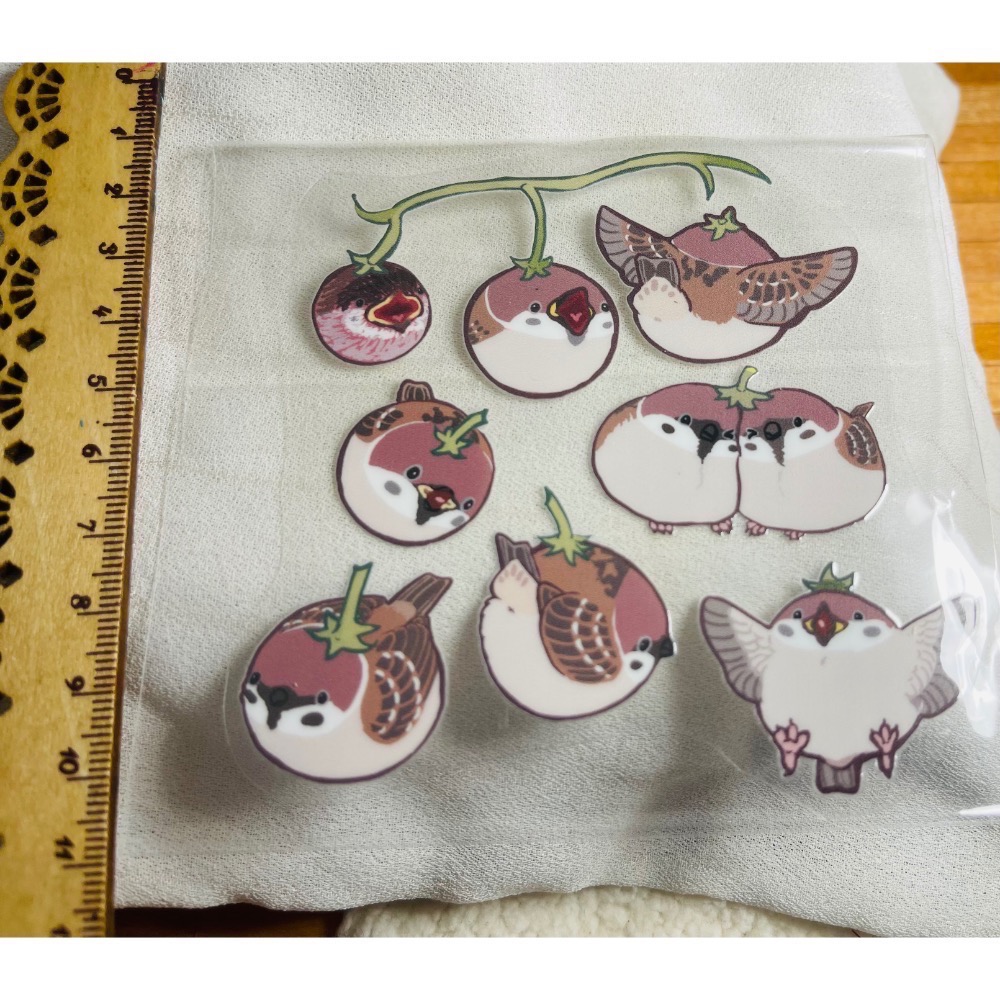 小鳥水晶貼紙 可愛 防水 麻雀 台灣藍鵲 金太陽-規格圖6