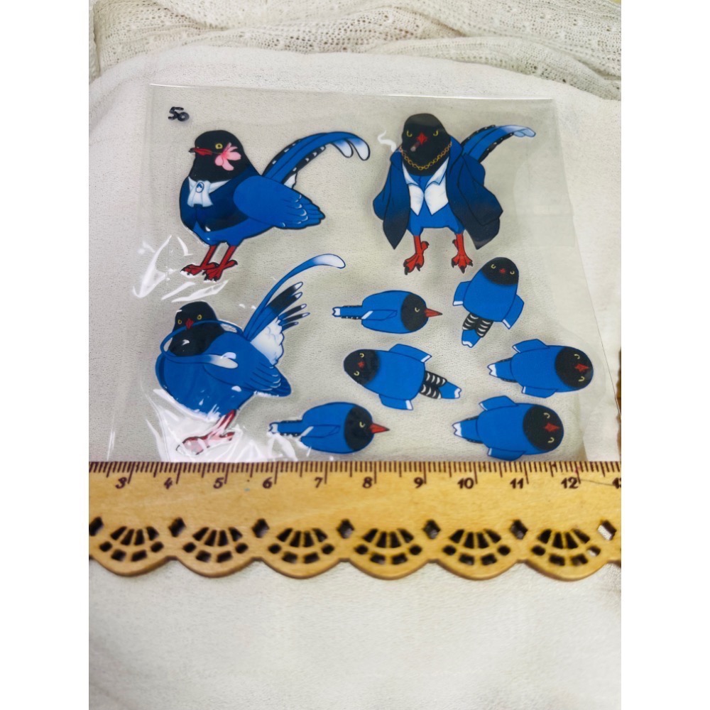 小鳥水晶貼紙 可愛 防水 麻雀 台灣藍鵲 金太陽-規格圖6