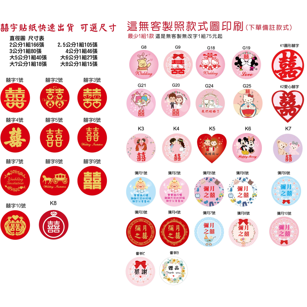 客製壽字貼紙春聯神明聖誕千秋平安米結緣品紫草膏招財進寶三太子福德正神媽祖勇字關公文昌帝君觀音菩薩濟公虎爺麥芽糖貼米琪印刷-細節圖10