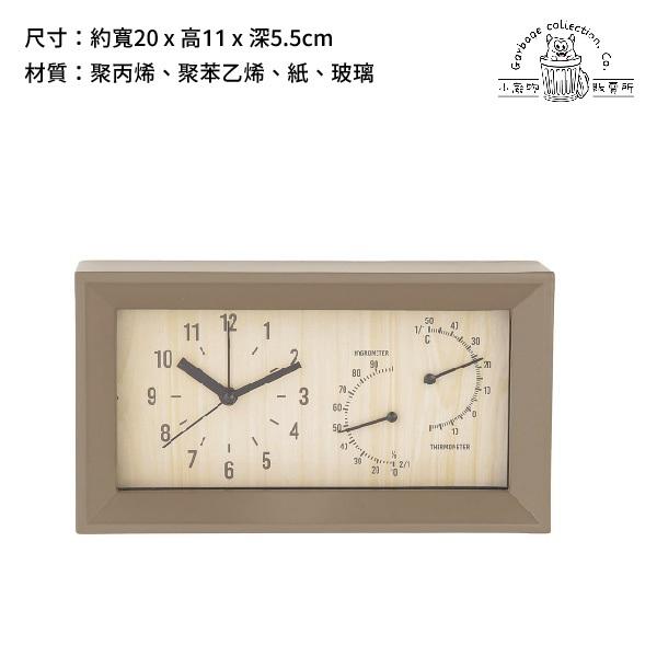 【台灣現貨/日本代購】 3 COINS 長方形時鐘 時鐘 溼度計 溫度計 桌上時鐘 壁掛時鐘-細節圖2