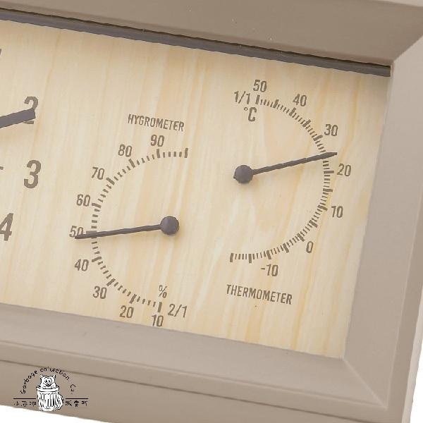 【台灣現貨/日本代購】 3 COINS 長方形時鐘 時鐘 溼度計 溫度計 桌上時鐘 壁掛時鐘-細節圖6