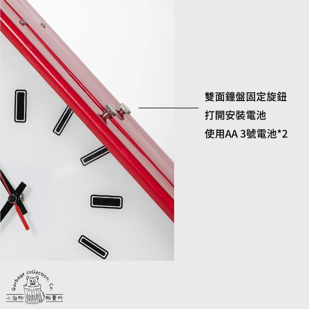 【現貨商品】日本 DULTON BONOX 金屬雙面三角掛鐘 掛鐘 雙面掛鐘 復古掛鐘-細節圖4