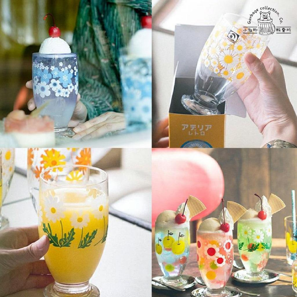 『日本商品/台灣現貨』日本製造 Adelia 昭和復古立式玻璃杯 復古玻璃杯  玻璃杯 小花玻璃杯  復古系列-細節圖8