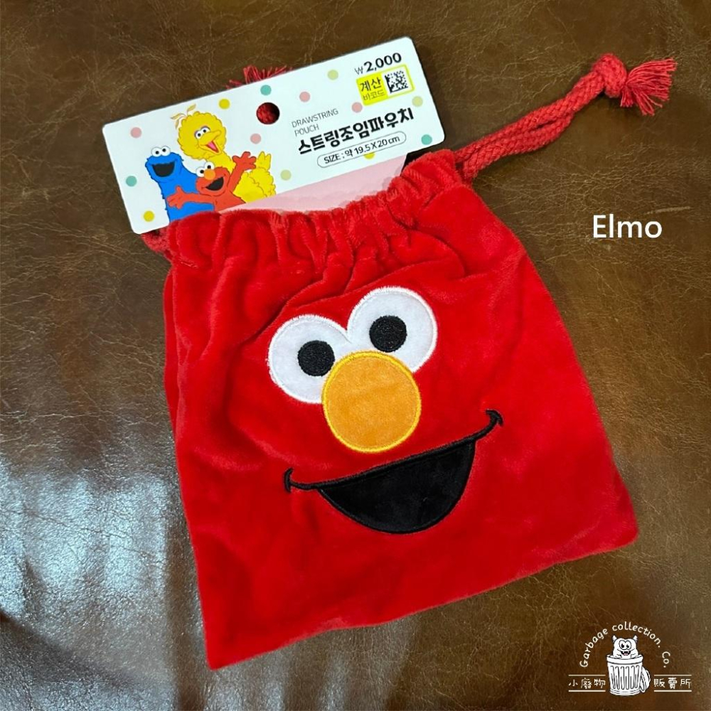 【現貨商品/日本代購】韓國大創 芝麻街 大臉造型束口袋  Cookie Monster Elmo 兩款 束口袋 收納袋-細節圖3