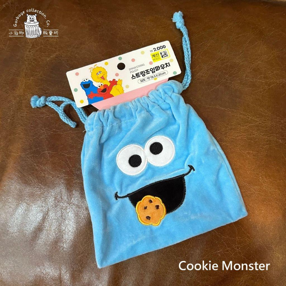 【現貨商品/日本代購】韓國大創 芝麻街 大臉造型束口袋  Cookie Monster Elmo 兩款 束口袋 收納袋-細節圖5