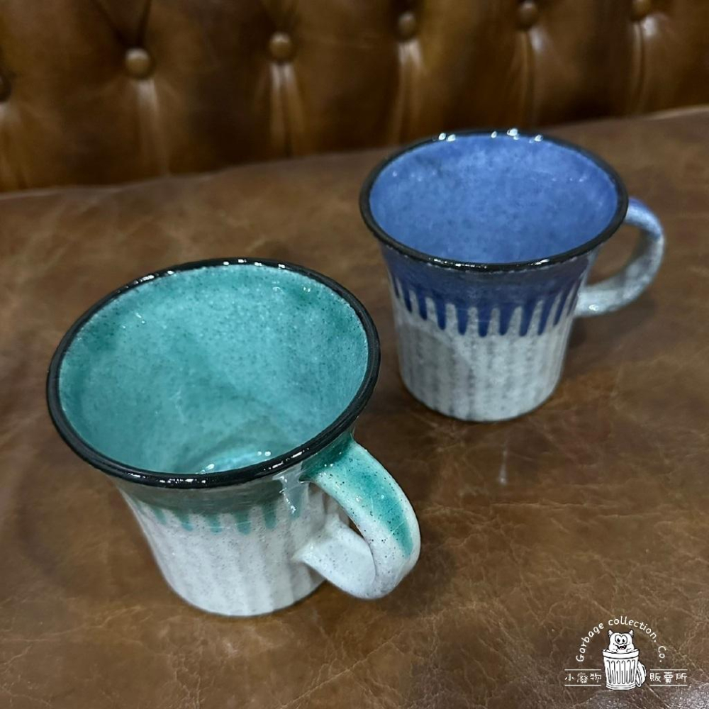 『日本商品/台灣現貨』日本製造 雙色美濃燒馬克杯 (藍色/綠色) 馬克杯 送禮小物 水杯 陶瓷杯 咖啡杯  美濃燒-細節圖3