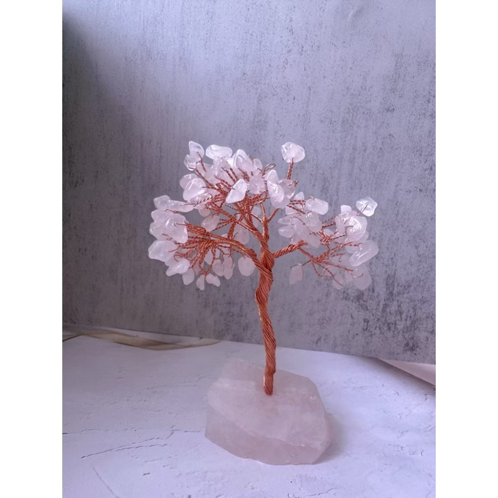 【SiiS Jewelry】天然水晶樹擺件發財樹瑪瑙愛心水晶原石底座手工銅線編織水晶碎石-細節圖3