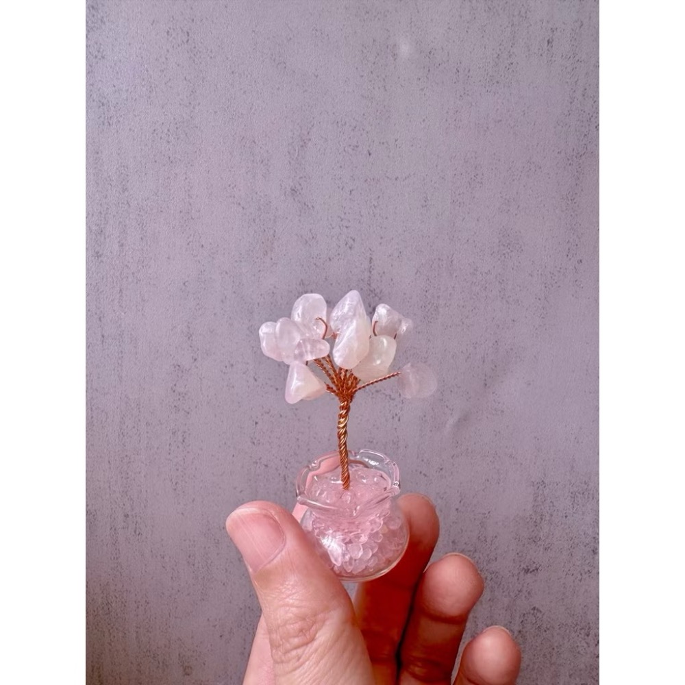【SiiS Jewelry】天然水晶樹擺件發財樹瑪瑙愛心水晶原石底座手工銅線編織水晶碎石-細節圖4