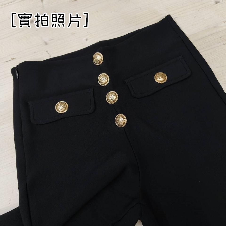 Number28 - 高腰彈力金釦喇叭褲 286327-細節圖2
