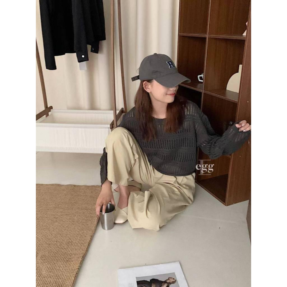 Number28 - 捲邊鏤空洞洞針織罩衫 286310-細節圖5