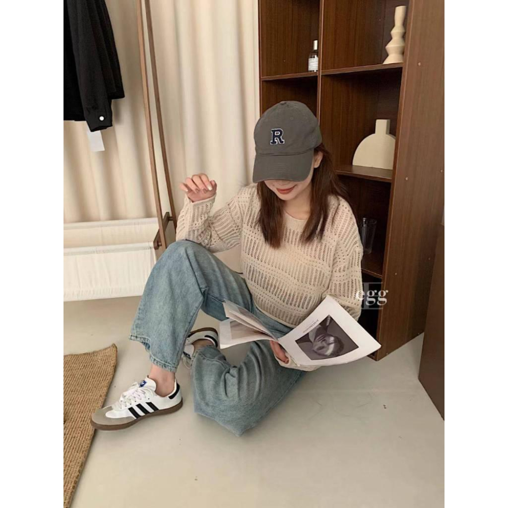 Number28 - 捲邊鏤空洞洞針織罩衫 286310-細節圖8