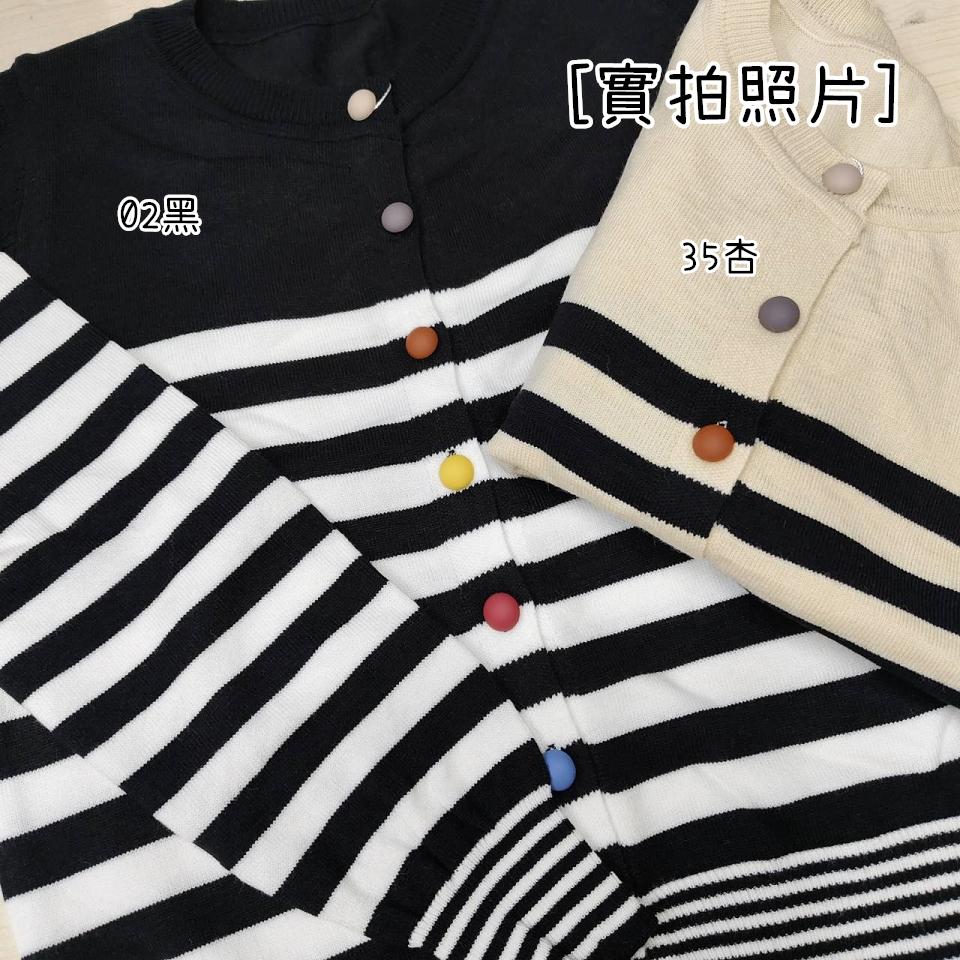 Number28 - 撞色條紋鈕扣針織外套 286313-細節圖2