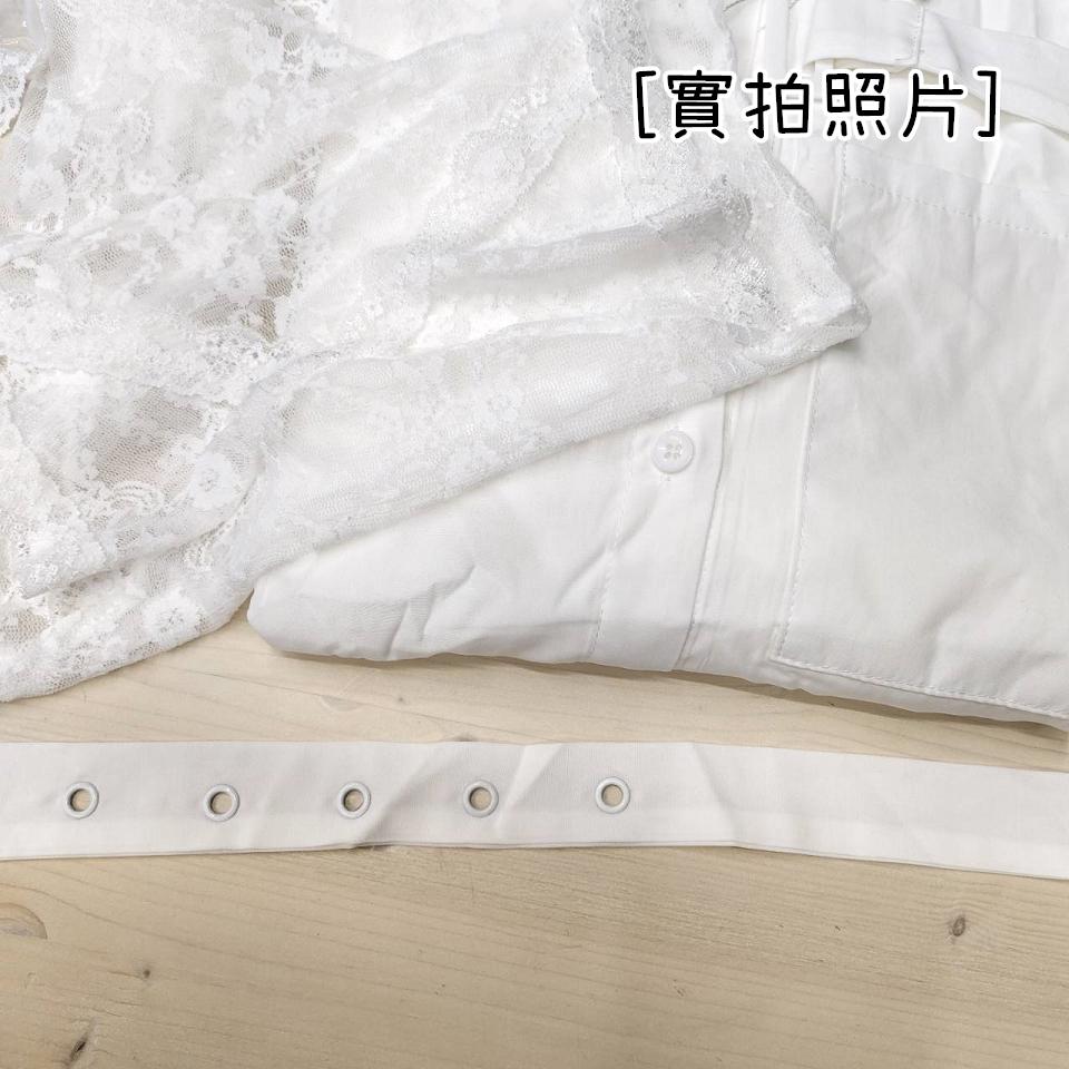 Number28 - (附腰帶)兩件式上衣 蕾絲背心+長版白襯衫 286303-細節圖2