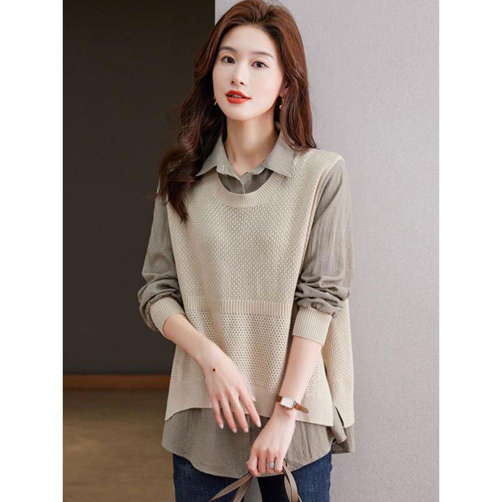 Number28 - 假兩件針織背心襯衫 286299-細節圖3