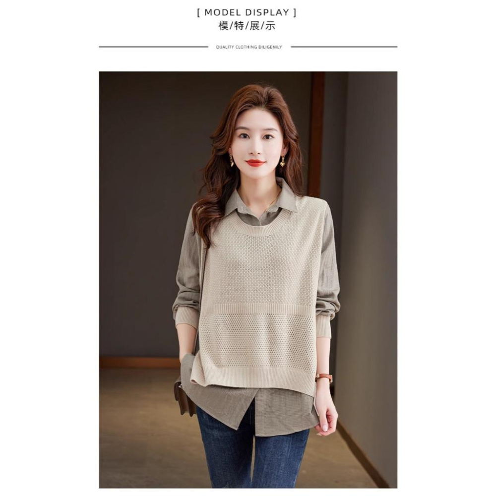 Number28 - 假兩件針織背心襯衫 286299-細節圖4