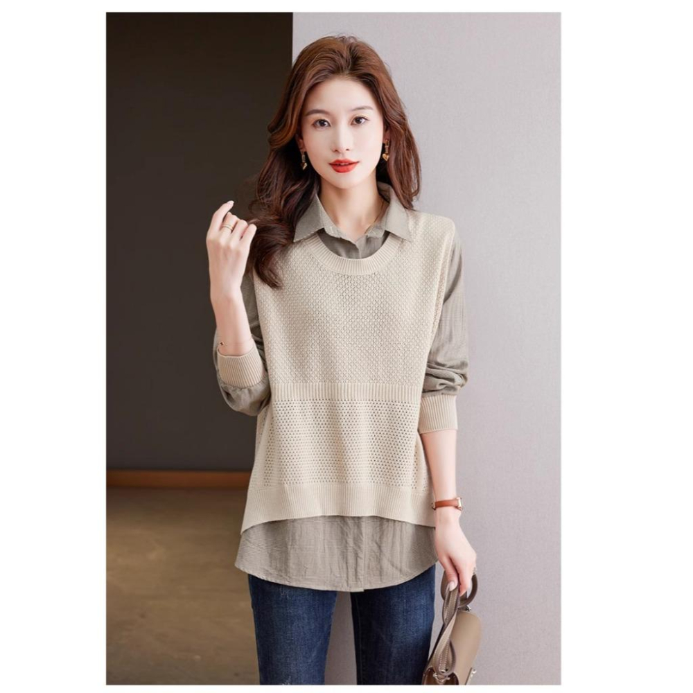 Number28 - 假兩件針織背心襯衫 286299-細節圖5