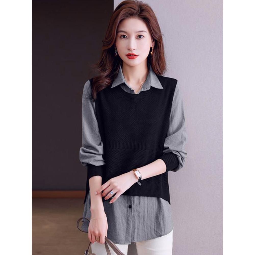 Number28 - 假兩件針織背心襯衫 286299-細節圖6