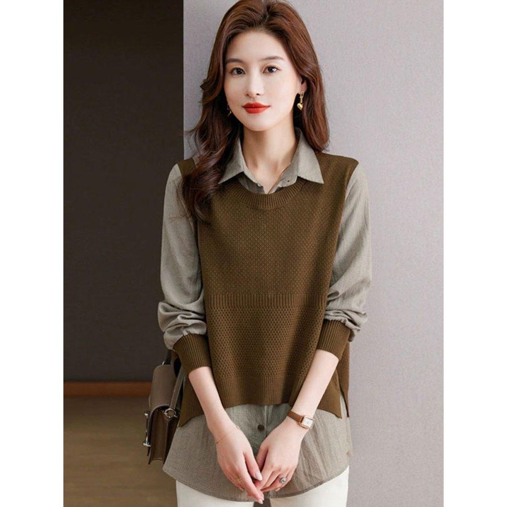 Number28 - 假兩件針織背心襯衫 286299-細節圖7