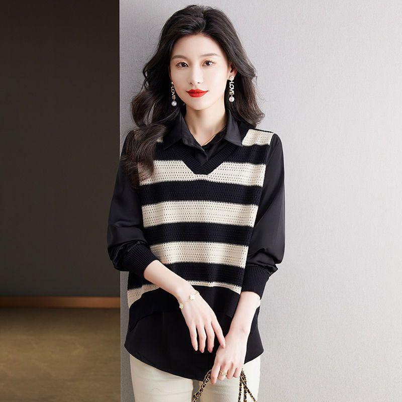 Number28 - 假兩件針織條紋襯衫 286298-細節圖5