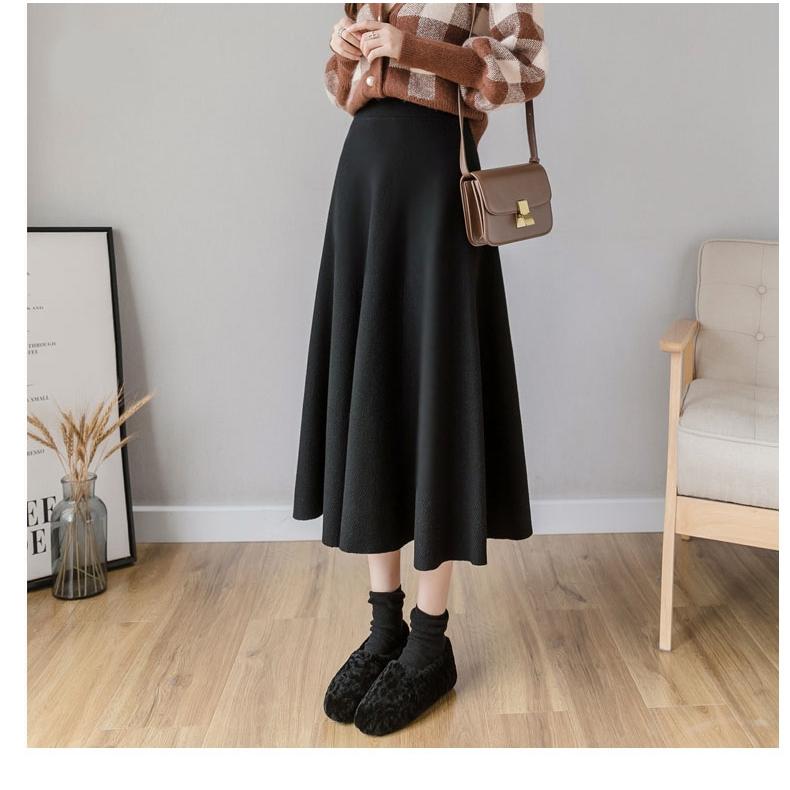 Number28 - 厚磅針織素面傘裙長裙 286296-細節圖6