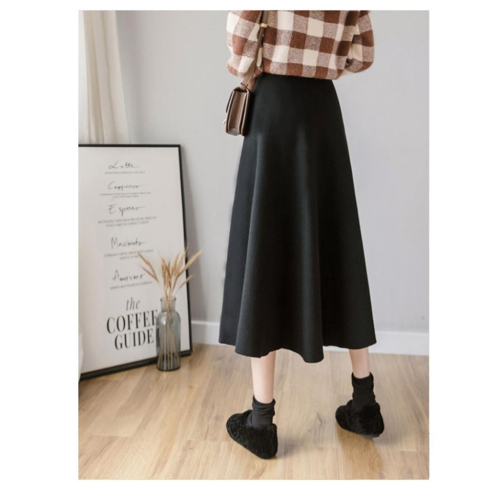 Number28 - 厚磅針織素面傘裙長裙 286296-細節圖7