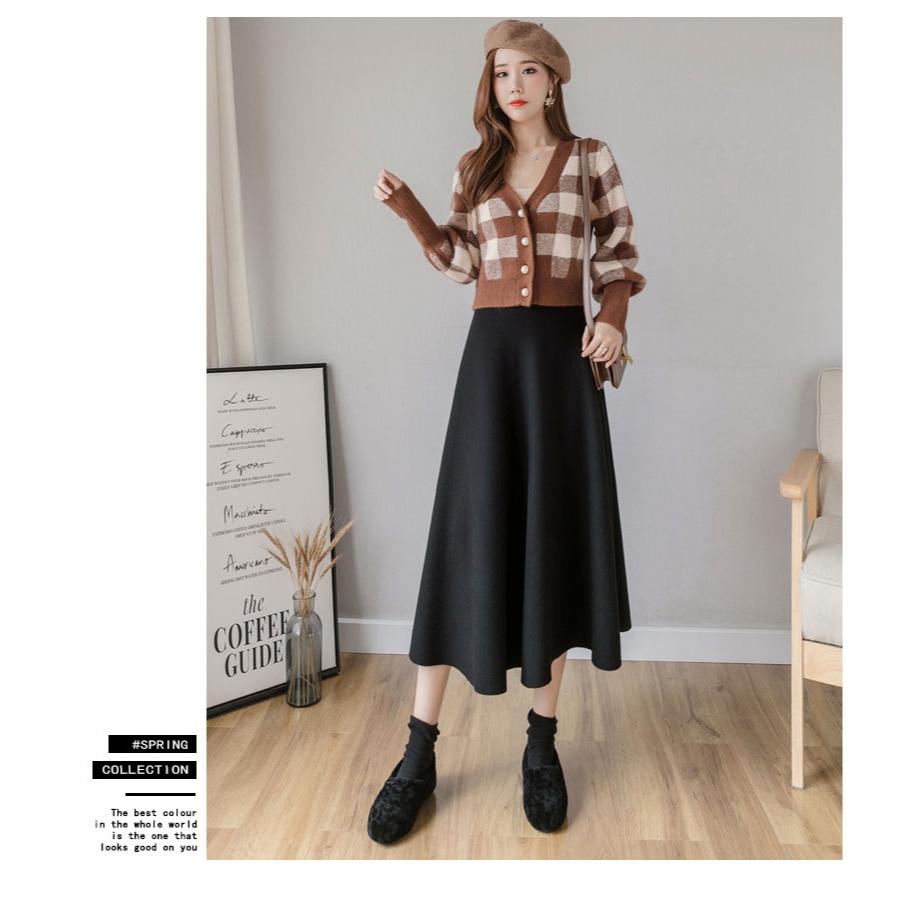 Number28 - 厚磅針織素面傘裙長裙 286296-細節圖8