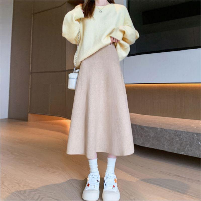 Number28 - 厚磅針織素面傘裙長裙 286296-細節圖9