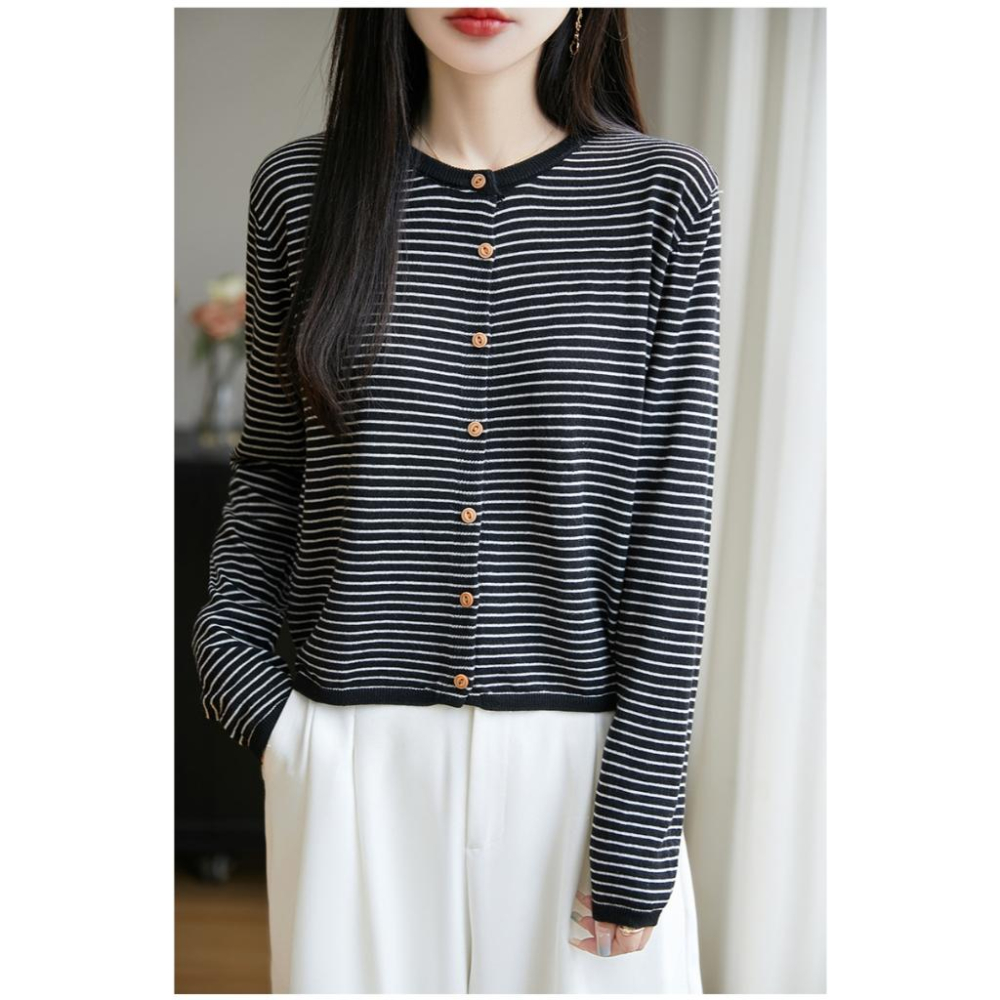 Number28 - 細條紋針織薄外套 286293-細節圖3