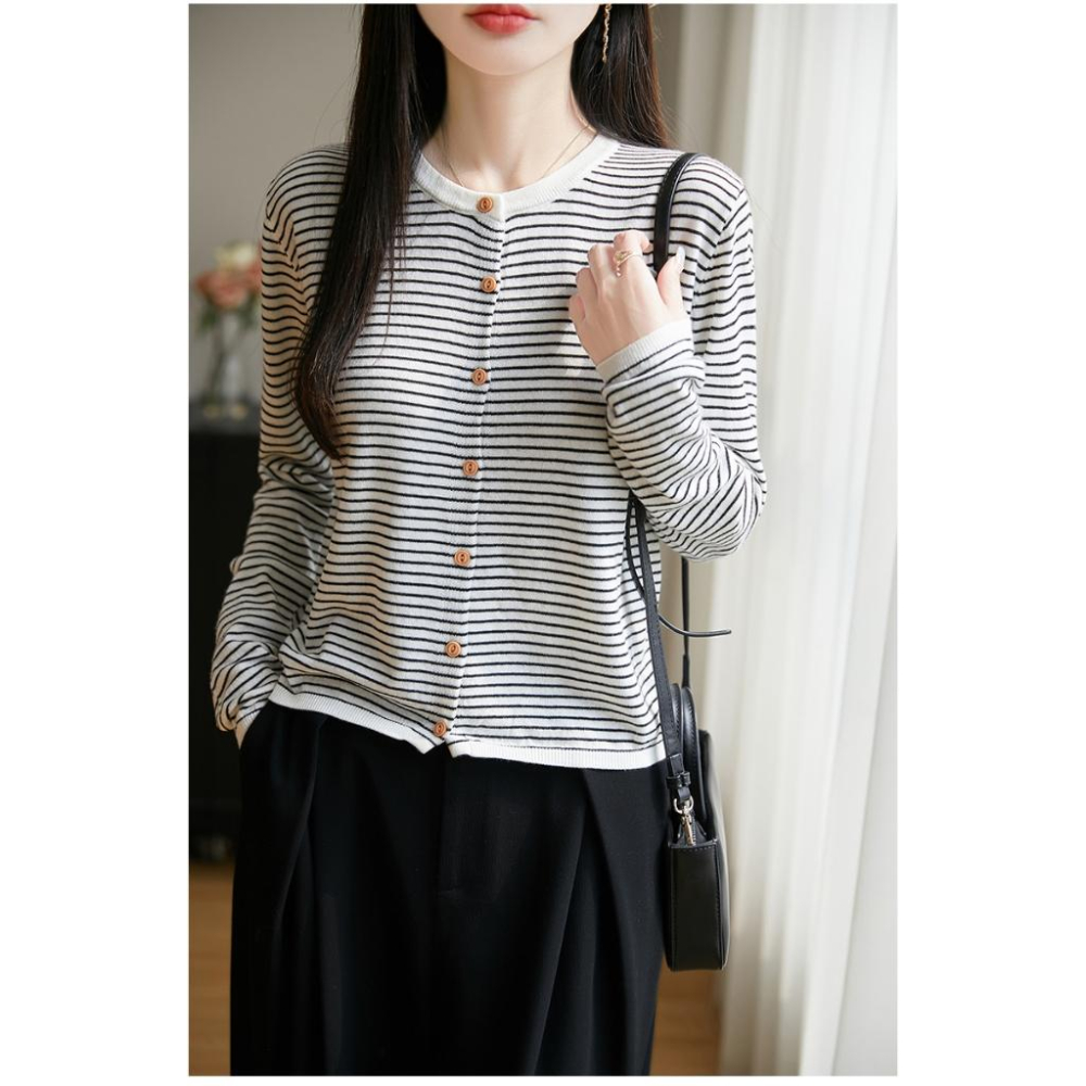 Number28 - 細條紋針織薄外套 286293-細節圖6