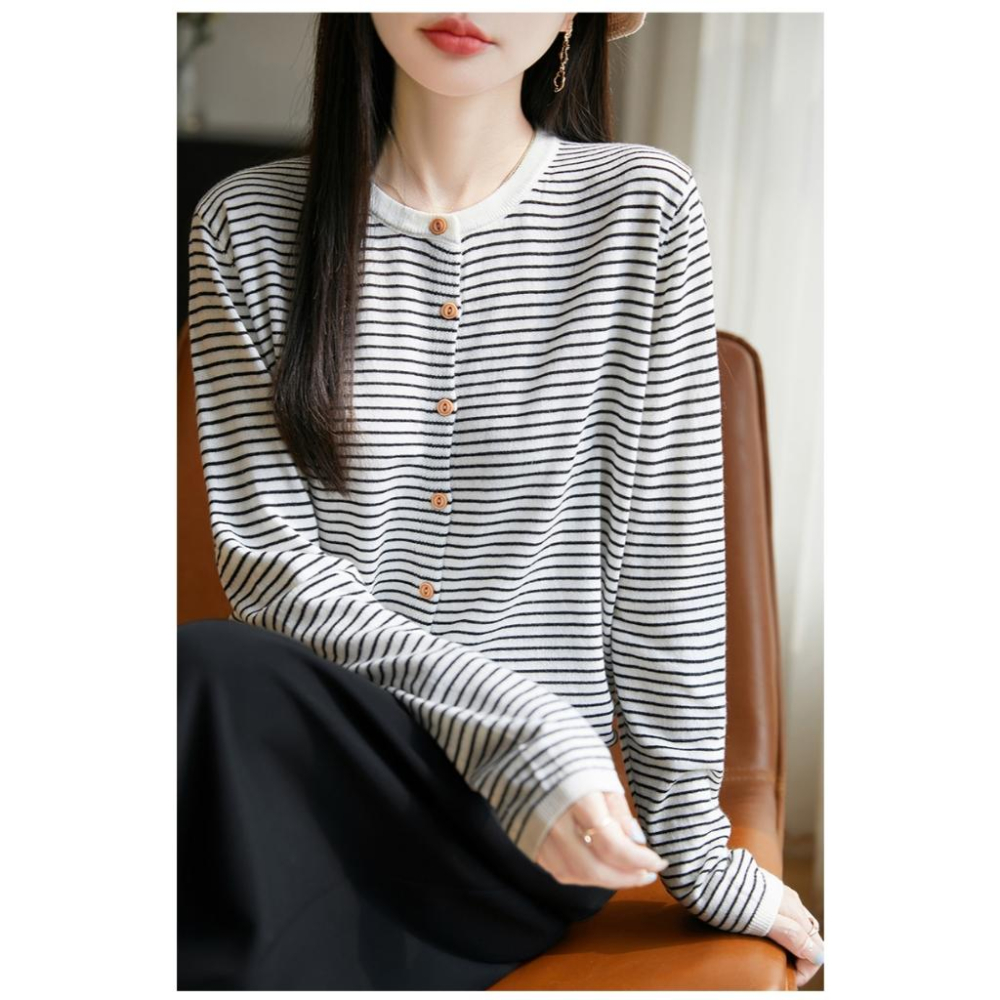 Number28 - 細條紋針織薄外套 286293-細節圖8