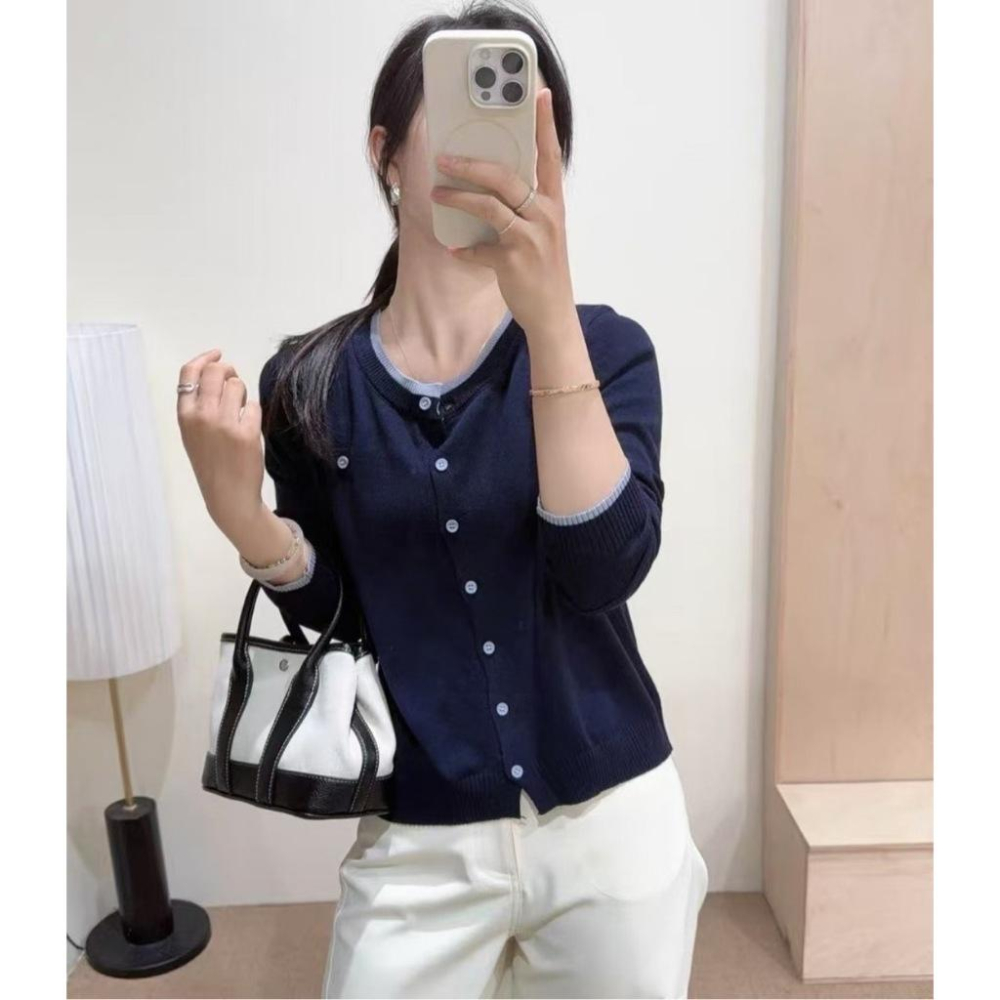 Number28 - 撞邊排釦針織外套 286291-細節圖6