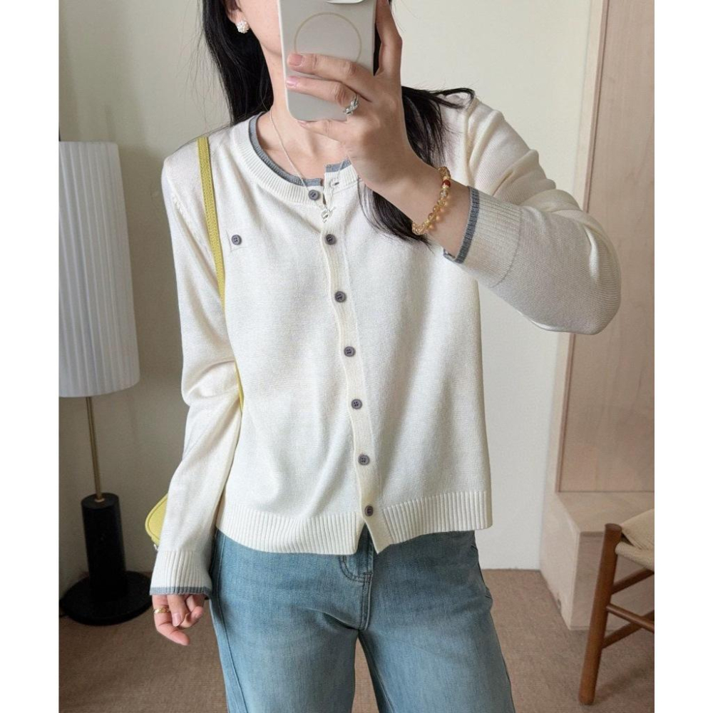 Number28 - 撞邊排釦針織外套 286291-細節圖7