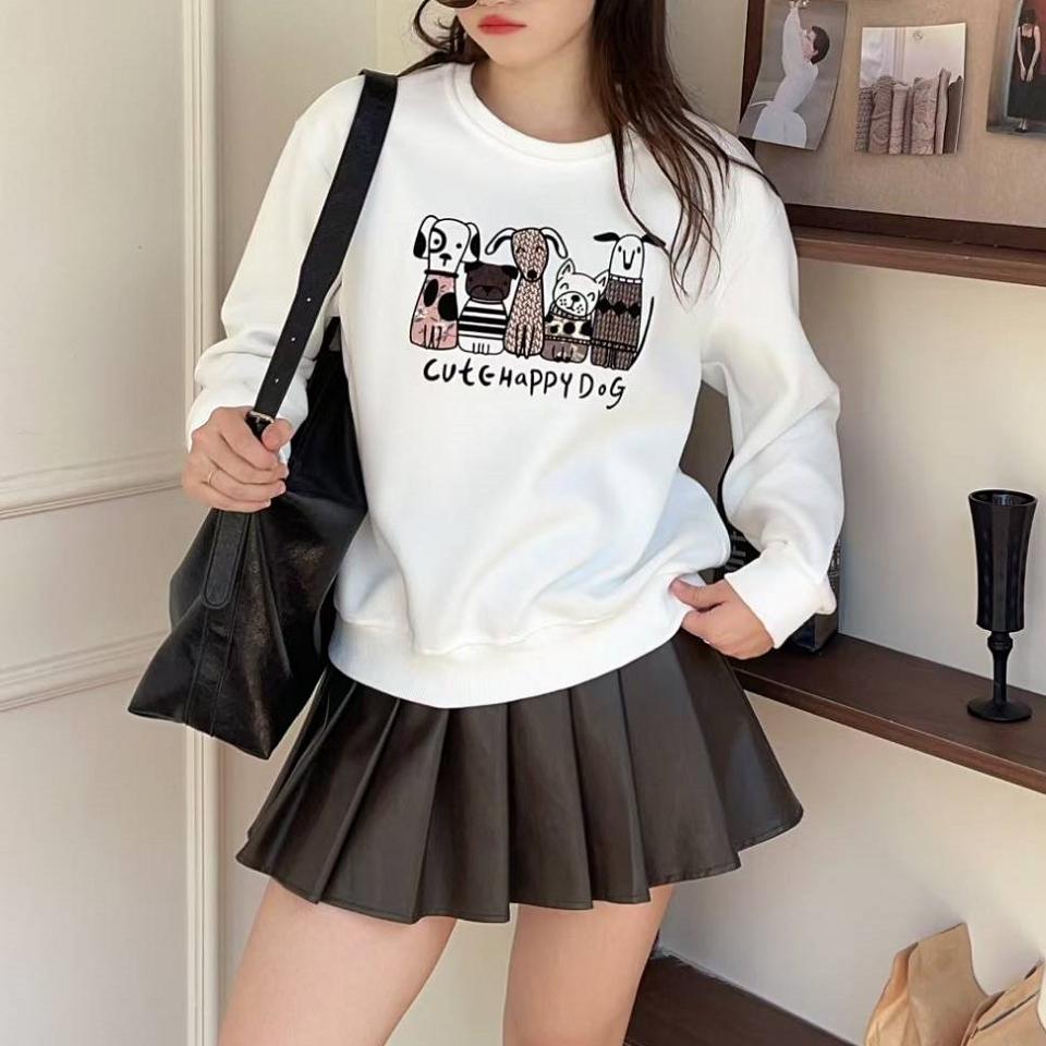 Number28 - 快樂小狗刺繡印花大學T 286276-細節圖6