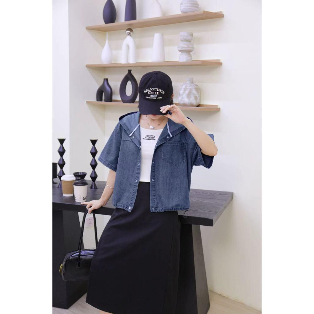 Number28 - 短袖連帽牛仔外套 286264-細節圖5