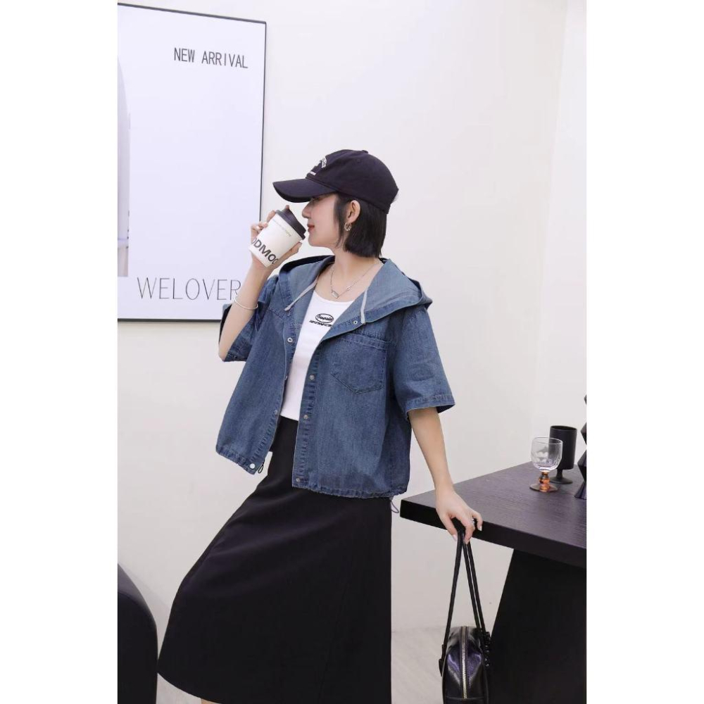 Number28 - 短袖連帽牛仔外套 286264-細節圖6