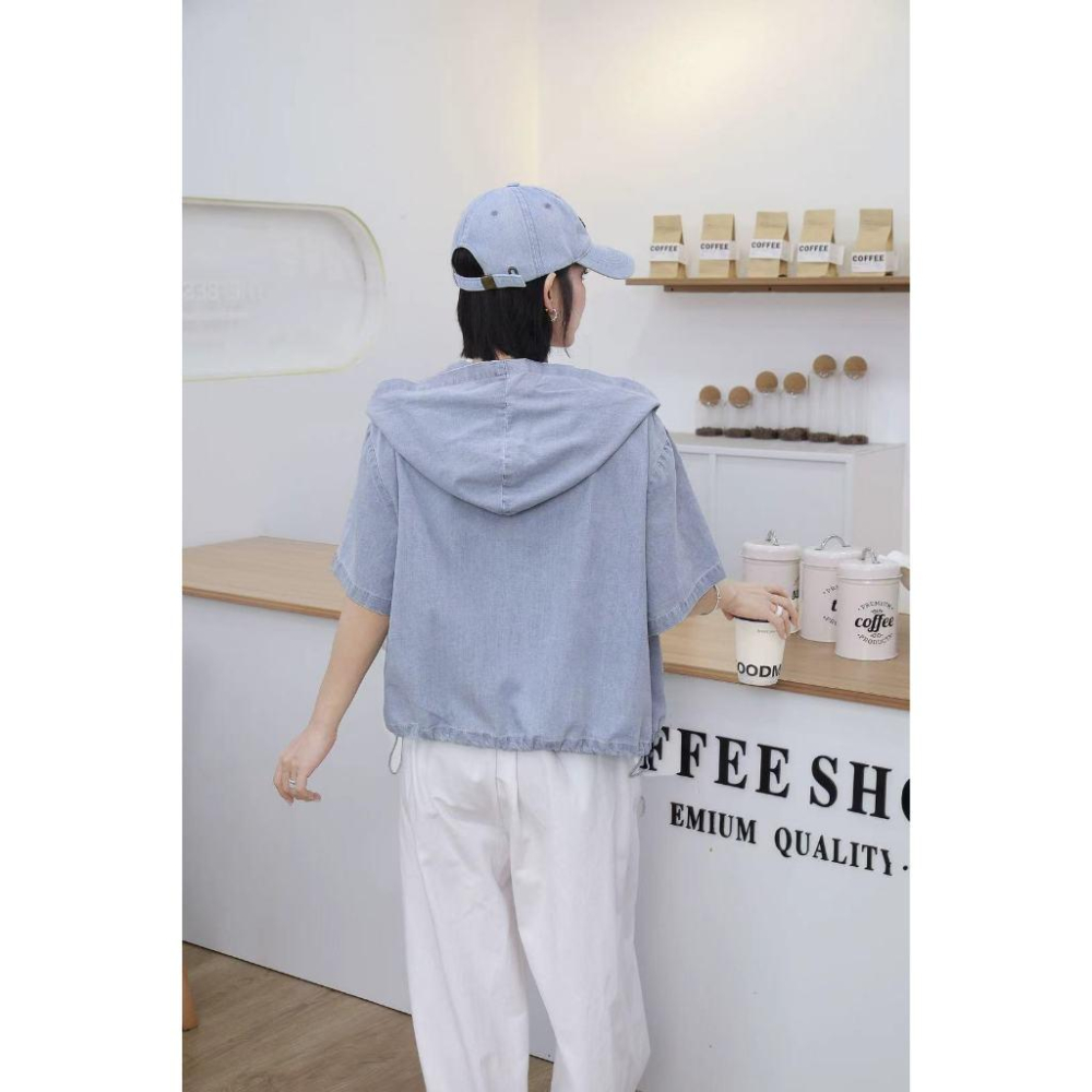 Number28 - 短袖連帽牛仔外套 286264-細節圖7