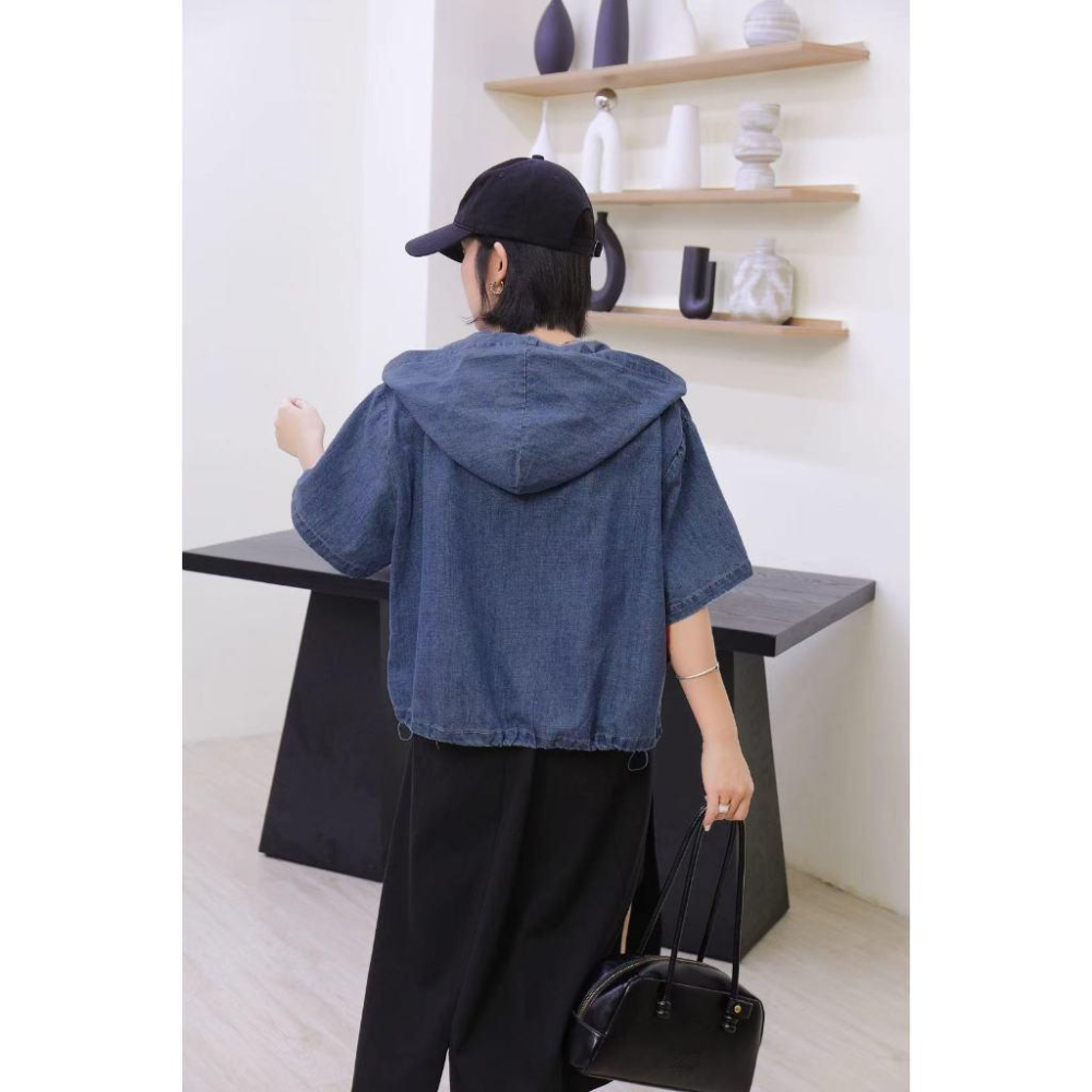 Number28 - 短袖連帽牛仔外套 286264-細節圖8