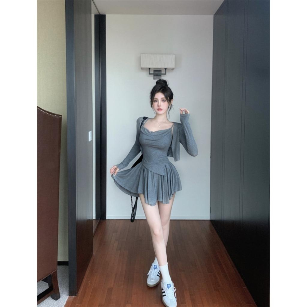 Number28 - (三件式套裝)小外套+背心+鬆緊褲裙 286307-細節圖3